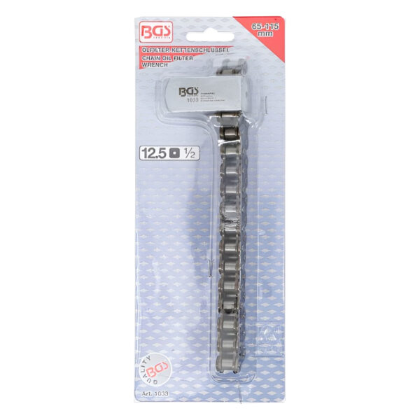 Oil Filter Chain Wrench ½ Dr. with robust 32 chain links Ø 65 - 115 mm
