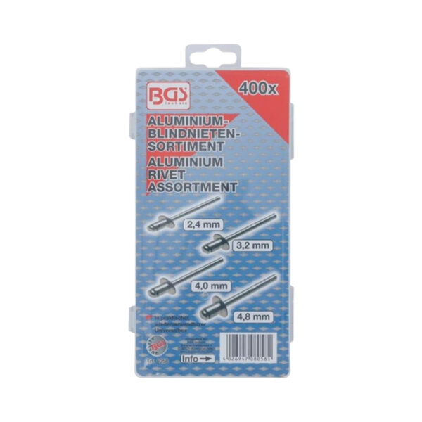 Blind Rivets Assortment Aluminium Ø 2.4 - 4.8 mm 400 pcs - Image 2