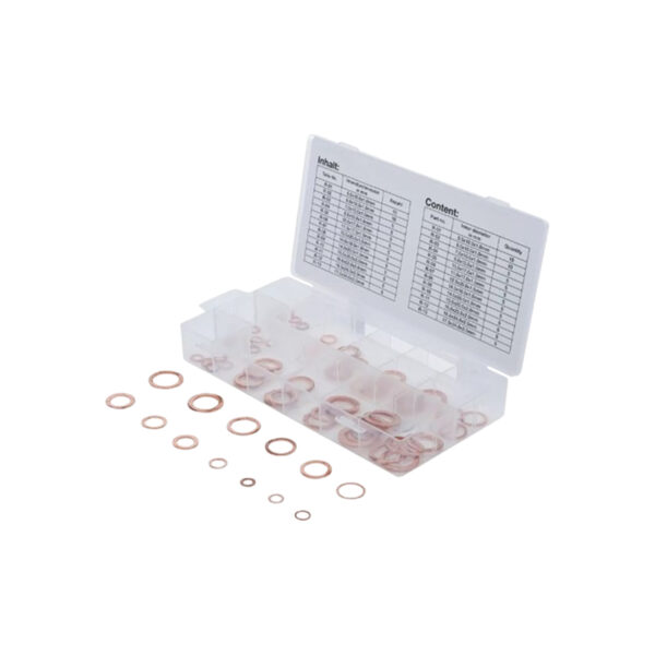 Seal Ring Assortment Copper Metric for Oil Drain Plugs 75 pcs.