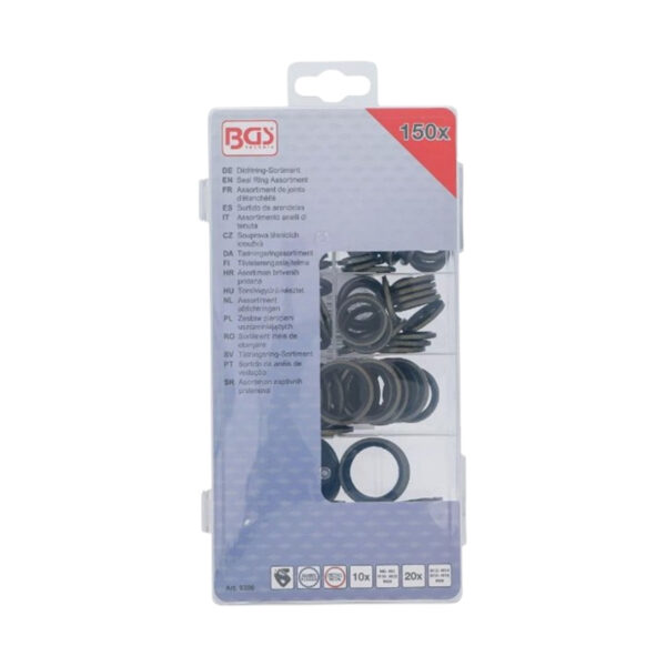 Seal Ring Assortment Metal with Rubber sealing Bead 150 pcs. - Image 2