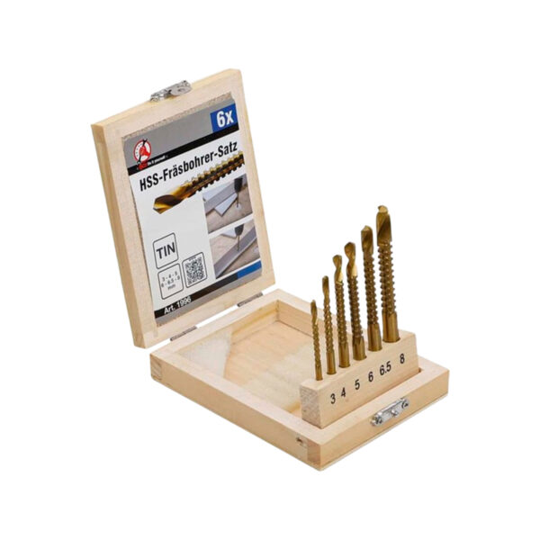HSS Milling Drill Set Titanium Coated 3 - 8mm 6 PCS