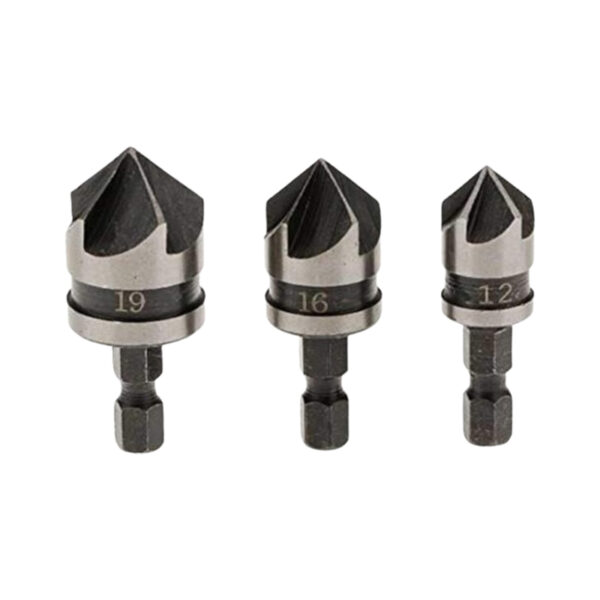 Counersunk Bit set for wood  3 pcs 12-16-19-mm