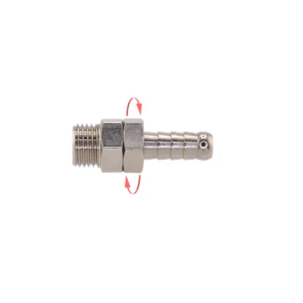 Revolving fitting with male thread 3/8 BSP X 10 MM