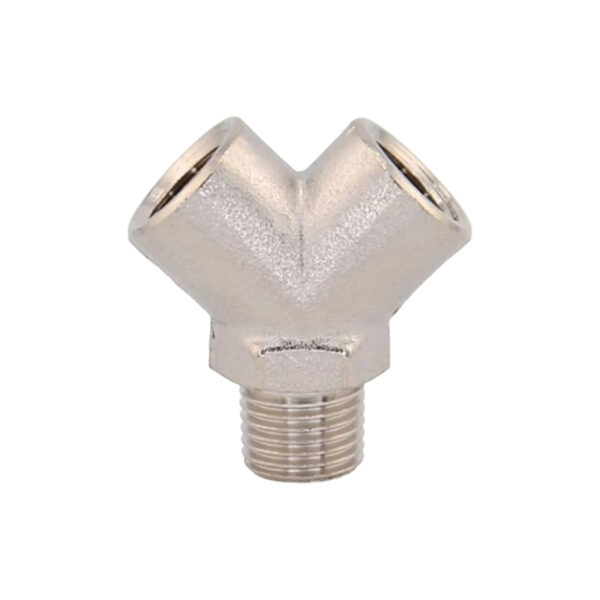 “Y” fitting of nickel-plated brass 1 male – 2 females 3/8 BSP