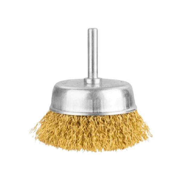 Brass Coated Cup Brush 6 mm Shaft Ø 65 mm