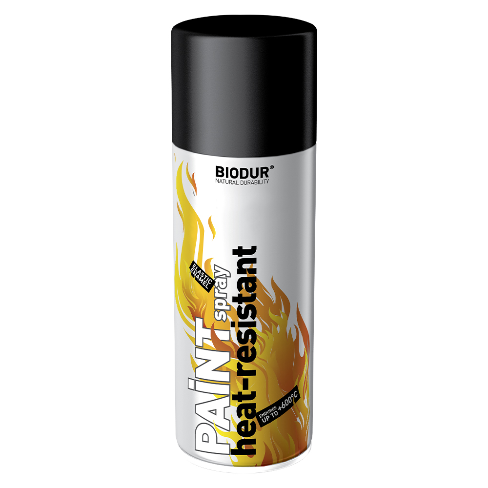 BLACK HIGH HEAT RESISTANT 600°C BIODUR SPRAY PAINT 400ml