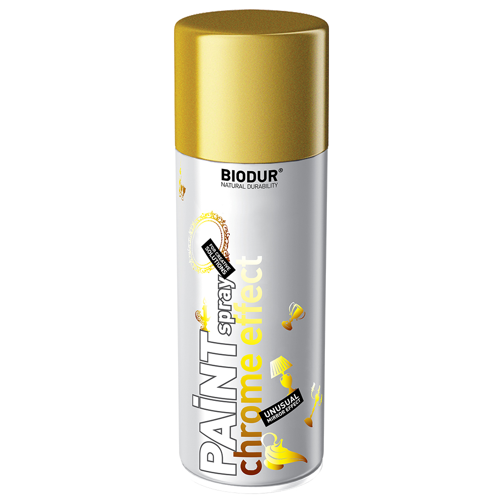 GOLD CHROME EFFECT BIODUR SPRAY PAINT 400ml