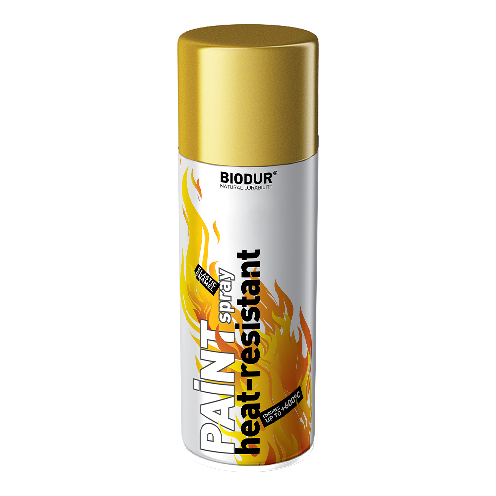 GOLD HIGH HEAT RESISTANT 600°C BIODUR SPRAY PAINT 400ml