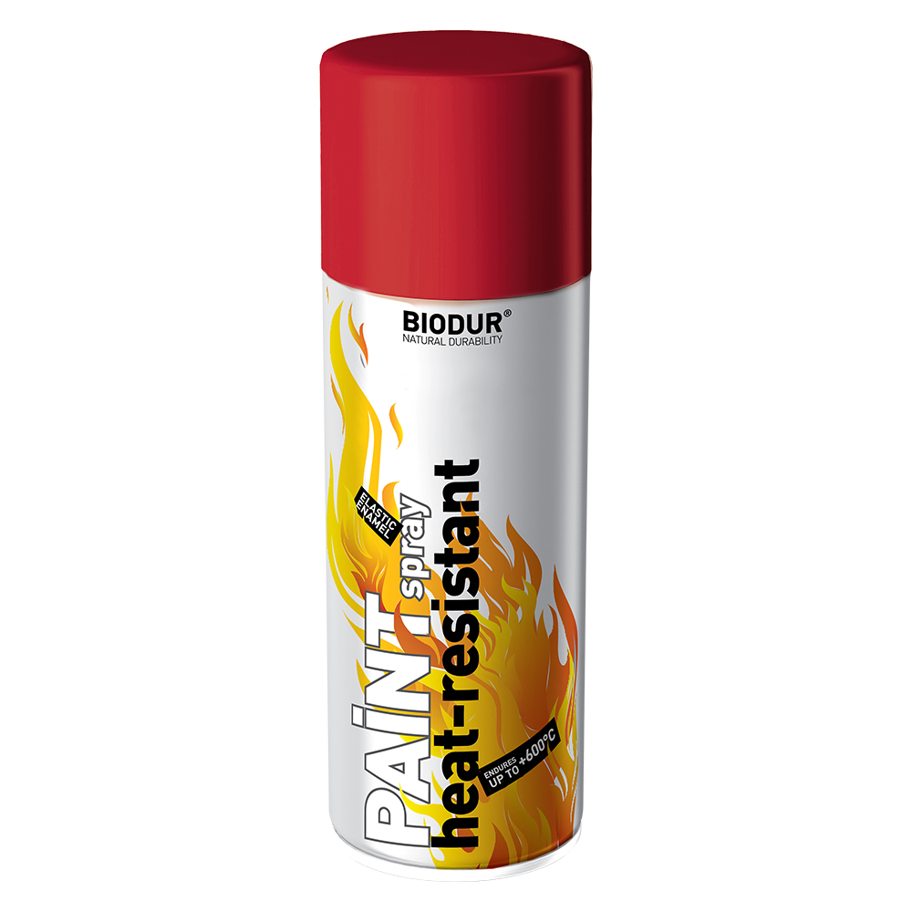 RED HIGH HEAT RESISTANT 600°C BIODUR SPRAY PAINT 400ml