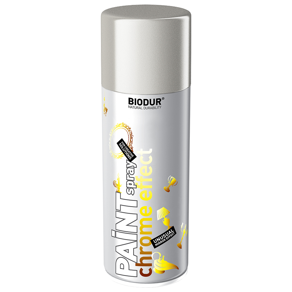 SIVER CHROME EFFECT BIODUR SPRAY PAINT 400ml