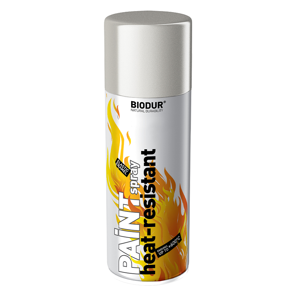 SILVER HIGH HEAT RESISTANT 600°C BIODUR SPRAY PAINT 400ml
