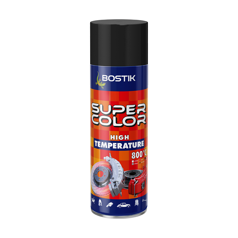 BLACK HIGH HEAT RESISTANT 800°C BOSTIK SPRAY PAINT 400ml