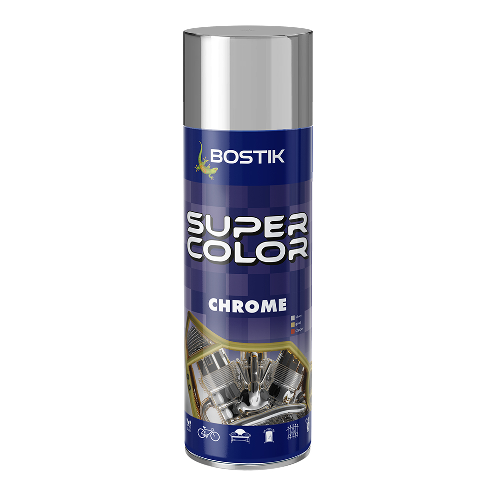 SIVER CHROME EFFECT BOSTIK SPRAY PAINT 400ml